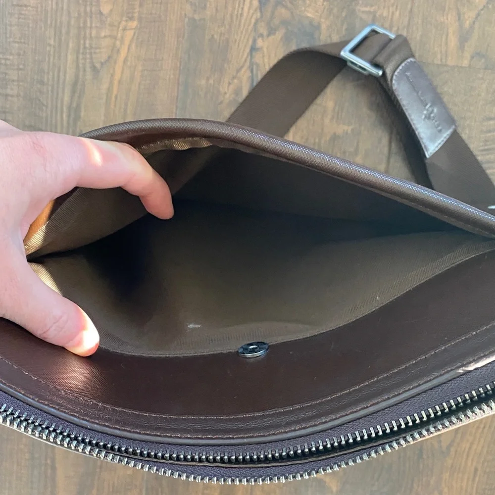 VTG $1476 NWT Santa Barbara Polo & Racquet Club Leather Messenger Bag